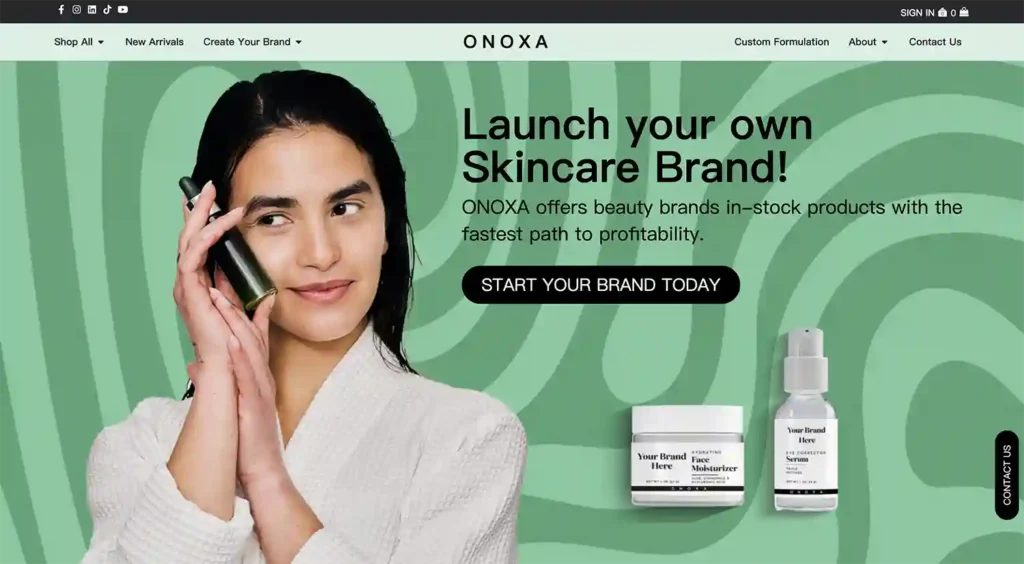 onoxa-arriba 25 Fabricantes de cuidado de piel de etiqueta privada