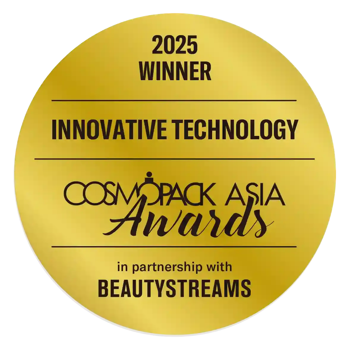 2025 Pemenang Teknologi Inovatif — Cosmopack Asia Awards bekerja sama dengan BeautyStreams