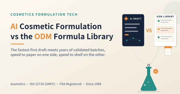 Formulación cosmética con IA frente a la biblioteca de fórmulas ODM